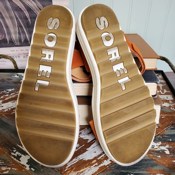 SOREL Cameron Flatform Suede Sports Sandals-Desert Sun & Chalk- Women’s Size 8.5 - Picture 8 of 12